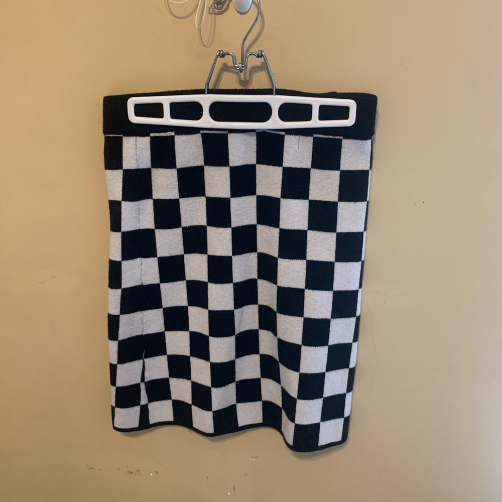 Dressed in LALA Black and White Mini Skirt